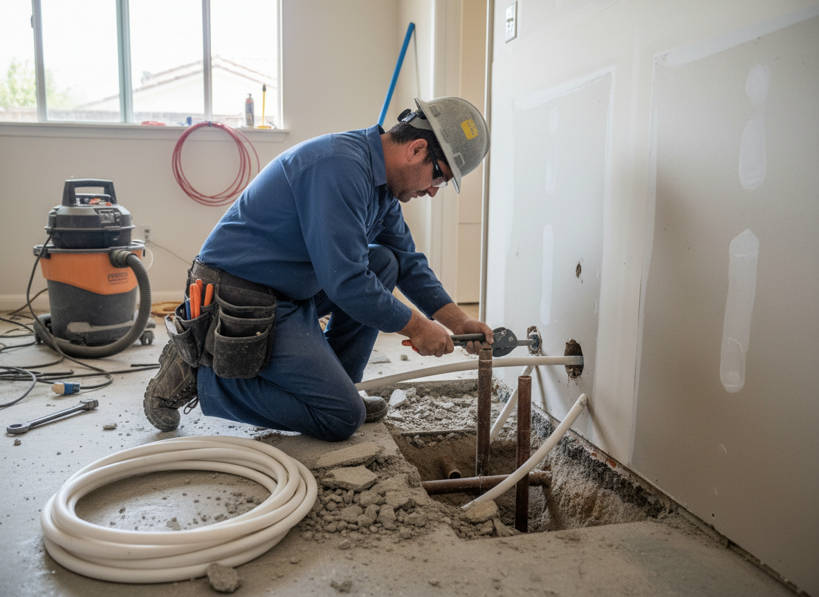 Slab Leak Repair and Pipe Rerouting in Whittier, CA